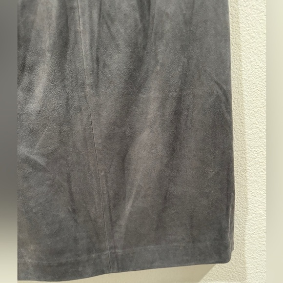 LOFT Faux Suede Grey Straight Side Slits Skirt Size 2 Petite - Picture 10 of 13